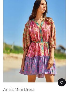 NWT Charina Sarte Anais mini dress featuring a colorful print